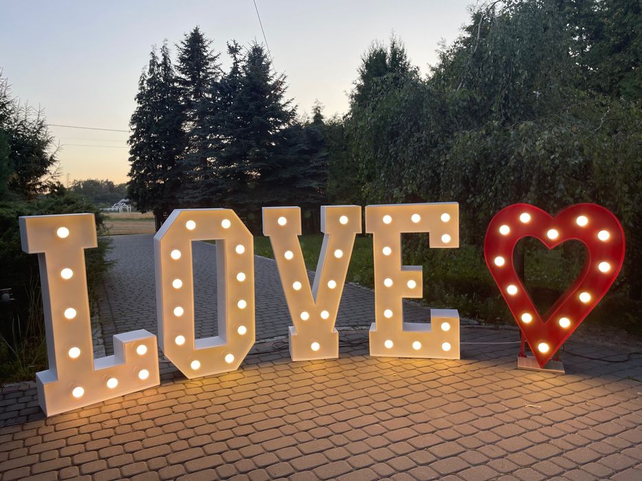 Podświetlany napis LOVE wynajem TANIO! DUŻY