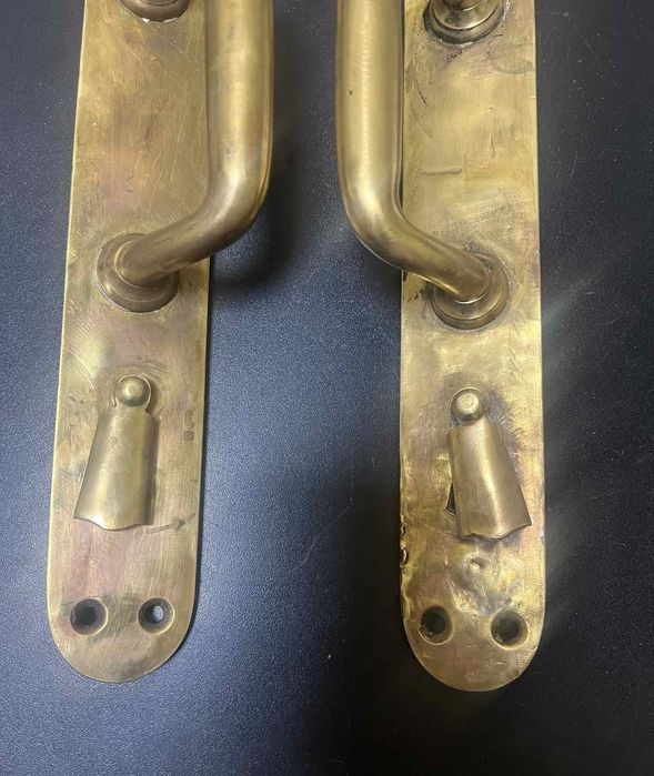 Ручки дверні латунь 2 шт з клеймами
