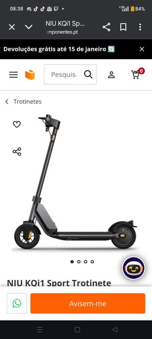 Vendo trotinete eletrica niu kQi1 usada