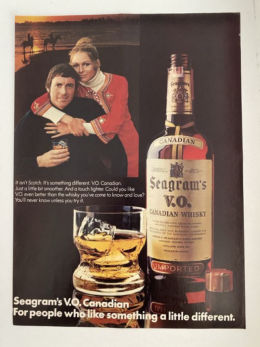 Anúncio Vintage do Whisky Canadense Seagram’s V.O. - Anos 1970