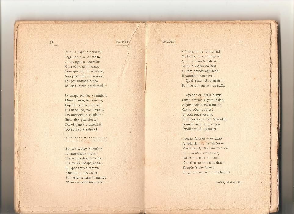 Livro Antigo - BALDIOS poesia de Augusto d'Oliveira Cardoso Fonseca