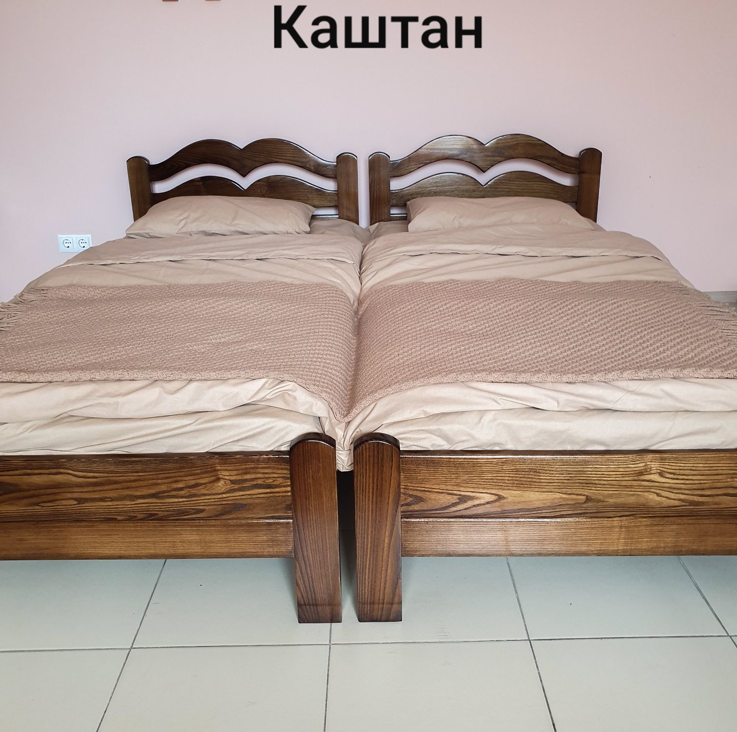 Ліжко дерев'яне,ясен,,односпальне,80/190;90/200
