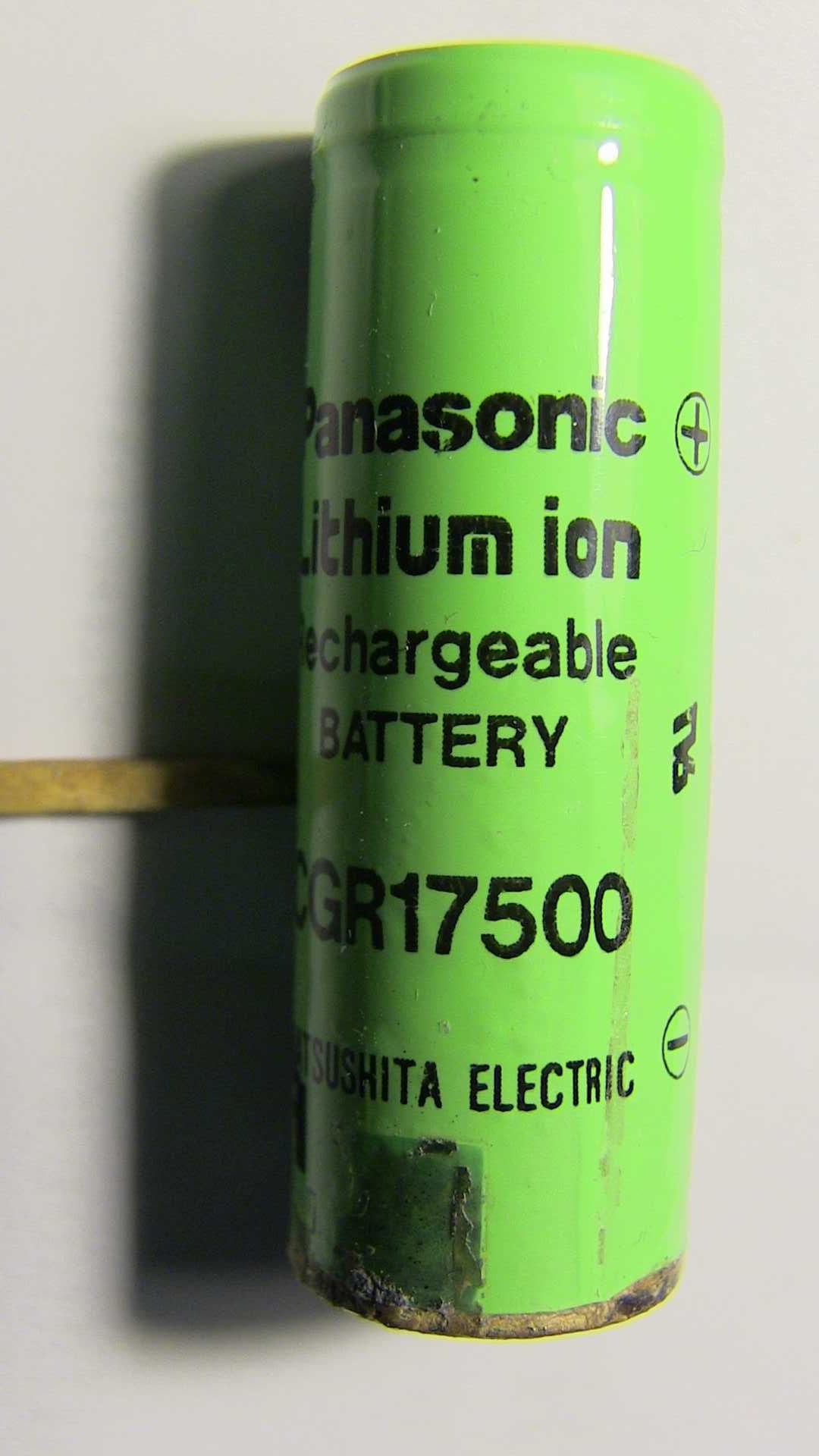 Аккумулятор 17500 (5см) Li-on 3.7V Panasonic CGR 1000mAh -реал. измер.