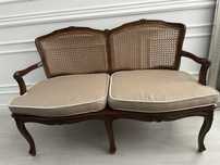 Ławka drewniana sofa vintage plecionka wiedeńska Ludwik