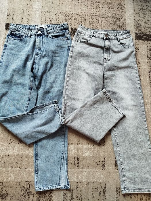 Джинси труби прямі палаццо з розрізом M 38