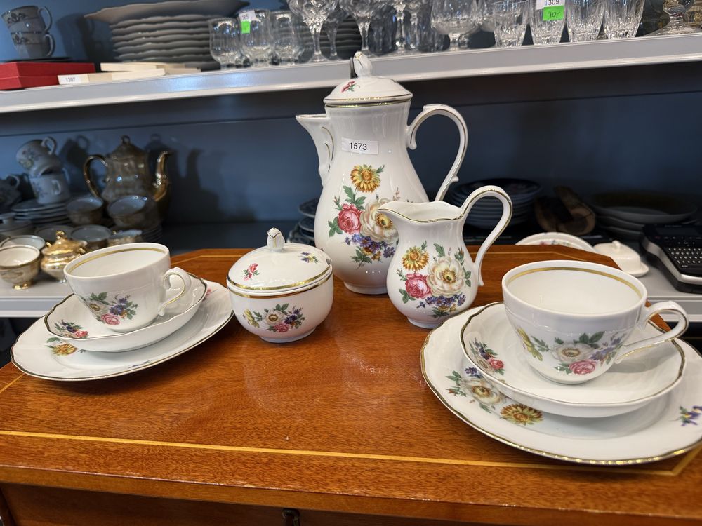 Serwis porcelanowy Tirschenreuth śniadanie herbata kawa kwiaty 1573