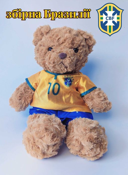 Плюшевий медвідь футболіст/ м'яка іграшка/ подарунок футболісту/ 35 см