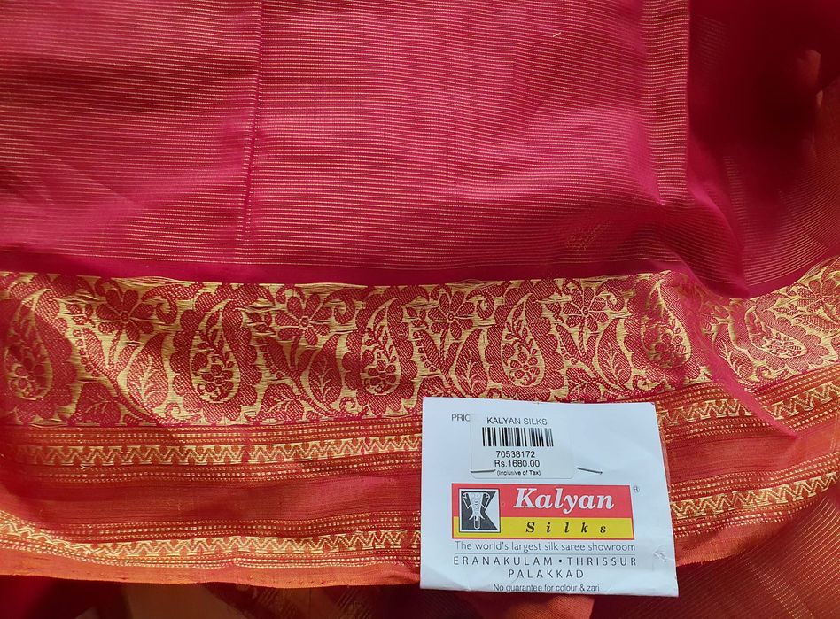 Sari /saree de seda grená/ cerise bordado - novo