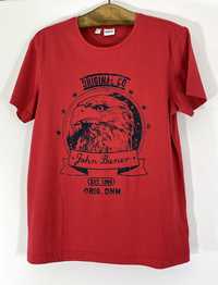 T-shirt męska czerwona z nadrukiem Rozmiar 44/46