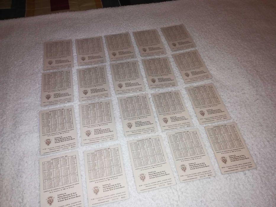 cortejo carnaval crianças do porto 1984 (20 calendários) coleção rara