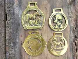 Вінтажні медальйони з Англійської суцільної латуні для кінської упряжі