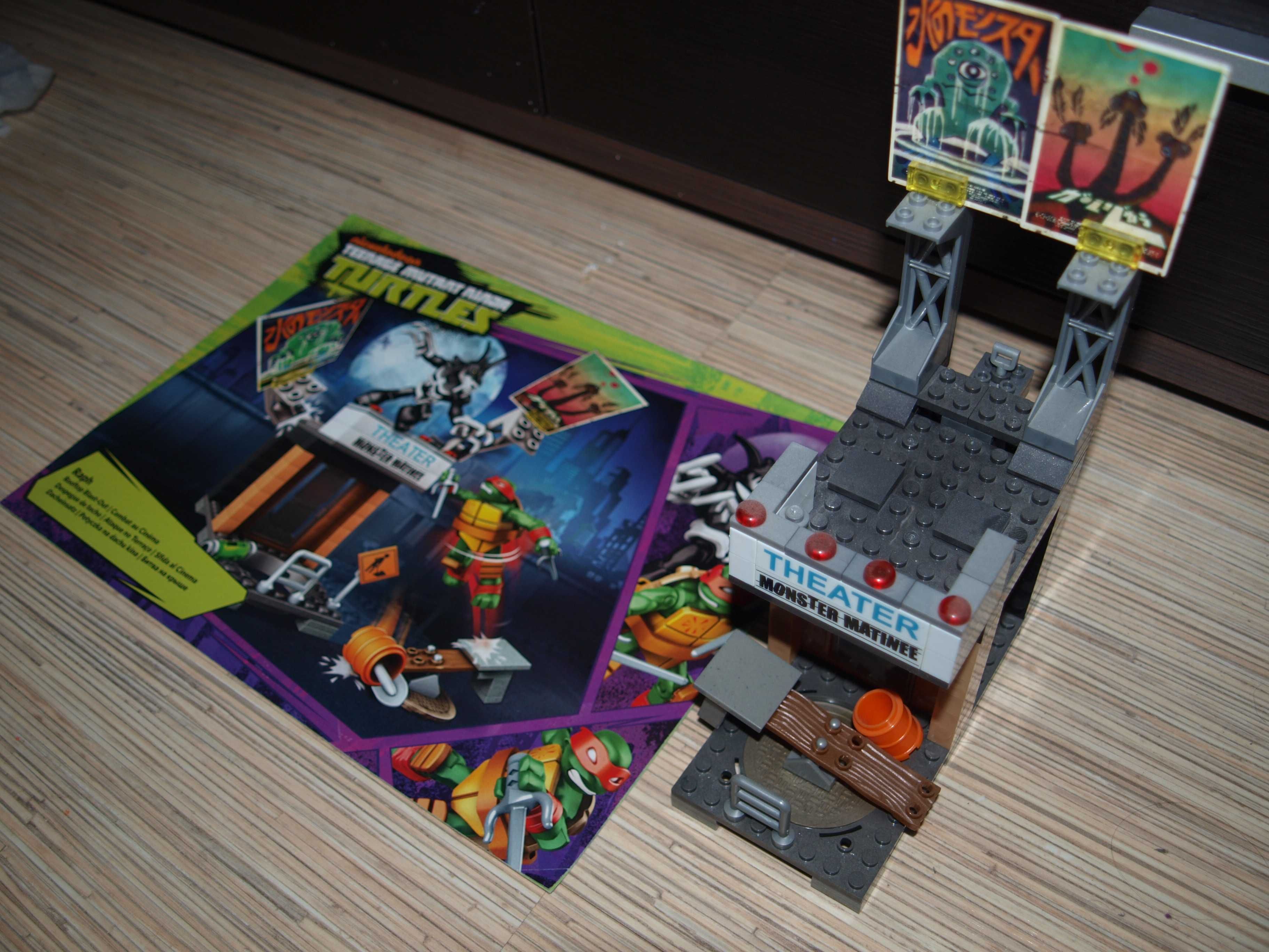 Klocki MEGA BLOKS Żółwie ninja Potyczka na dachu teatru jak nowy!!