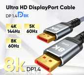 Kabel przewód Displayport 4k 144hz 8k 60hz 2 metry