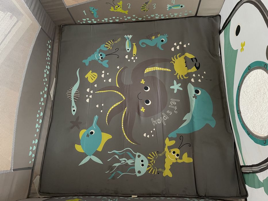 Kojec łóżeczko szare Baby Design 105x105 cm Stan bardzo dobry