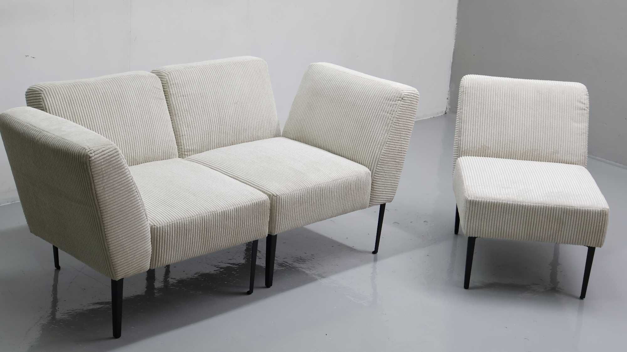 TBG Nowa sofa 3 osoboa lub 2 osobowa fotel sztruks MODUŁOWE sof puzzle