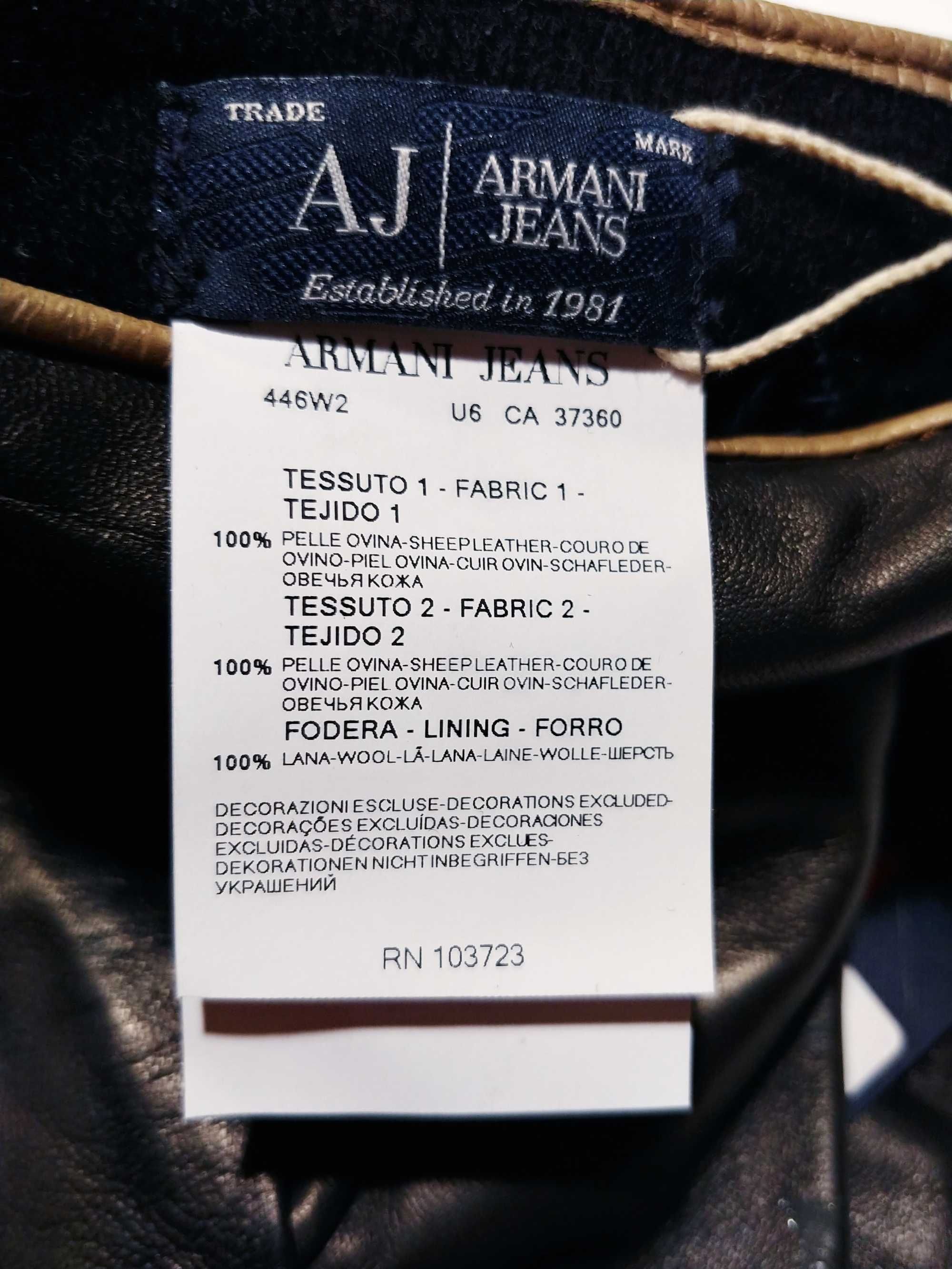 Armani Jeans rękawiczki skórzane zimowe nowe r. L