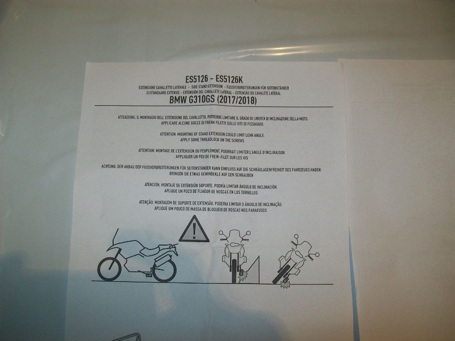 ES5126 G310GS (17>18) BMW poszerzenie stopki GIVI