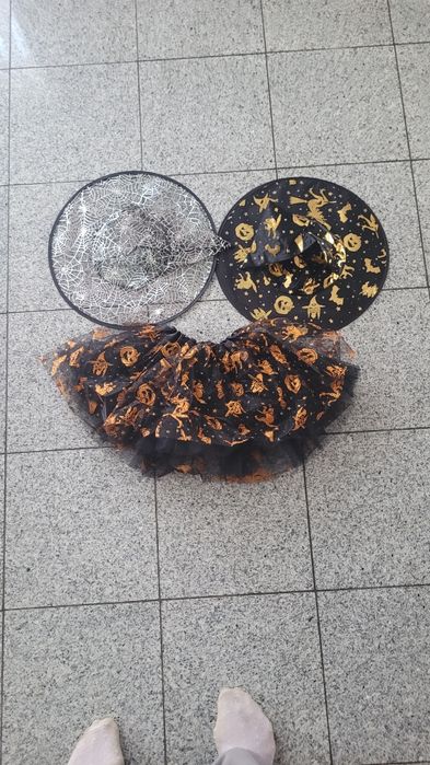 Haloween strój przebranie spódniczka spódnica dwa kapelusze