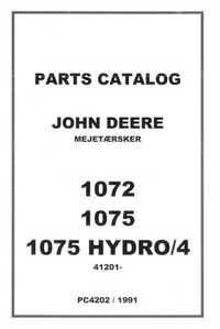 Katalog części kombajnu John Deere 1072, 1075