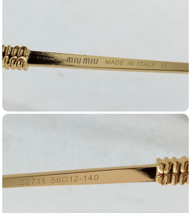 Miu Miu очки женские модные брендовые градиент в золотом металле