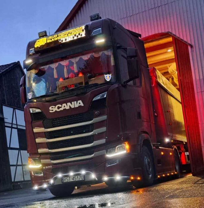 Orurowanie pod zderzak Scania R / S trzy częściowe stal nierdzewna