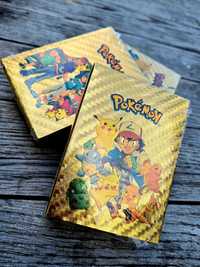 Duży zestaw 55 karty złote Pokemon do kolekcjonowania  złote karty