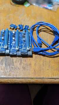 Райзер PCI-E x1 to 16x 60см Sata, usb 3.0