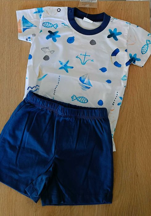 MROFI Komplet bluzka+spodenki Blue Marine roz. 86 cm