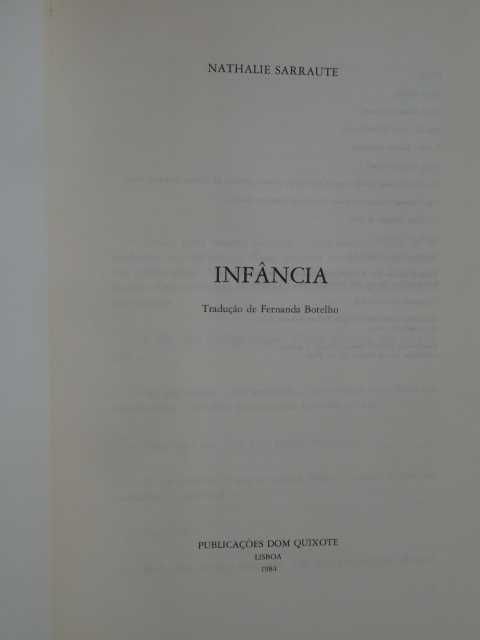 Infância de Nathalie Sarraute - 1ª Edição