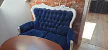 Kanapa sofa ludwik granatowa welur