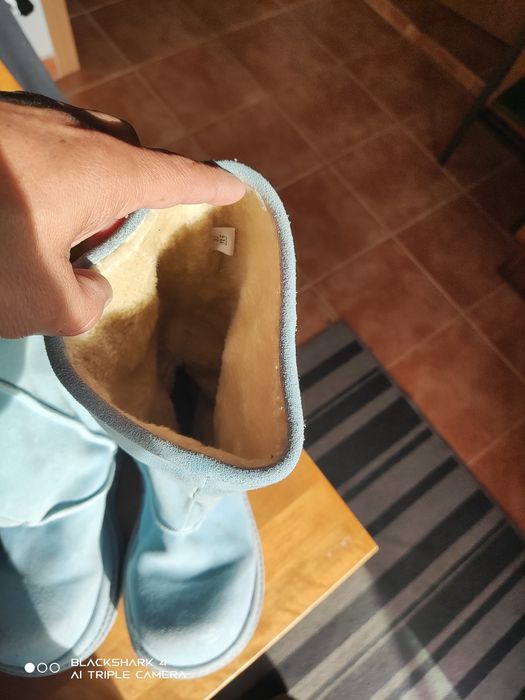 Botas de plataforma originais em pele