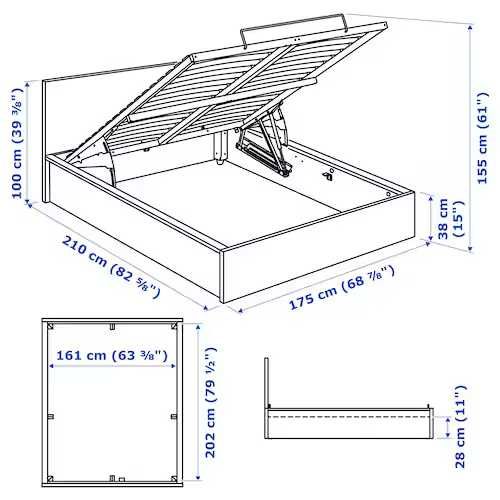 Łóżko IKEA MALM podnoszone z pojemnikiem r.160x200 cm-dowóz gratis