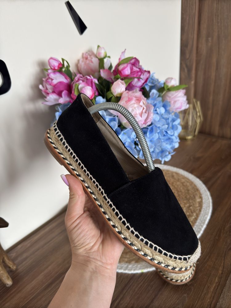 Damskie skorzane espadryle Paloma Barcélo 39 zamsz skóra naturalna