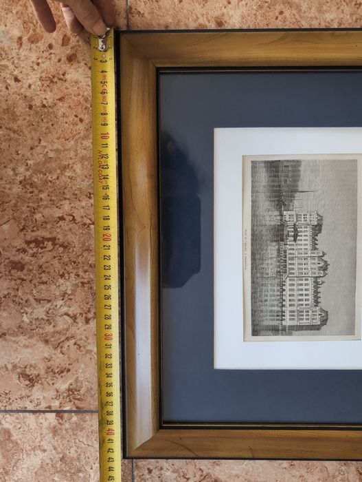 Gravura antiga em madeira paisagem Amsterdam 1890