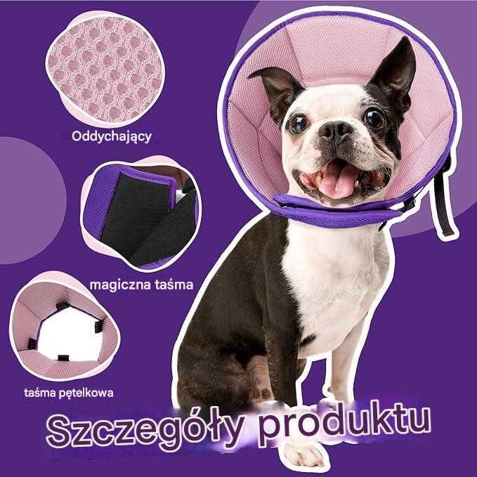 Miękka Obroża dla Psa Kołnierz, Ochrona Przed Lizaniem, Regulowana S