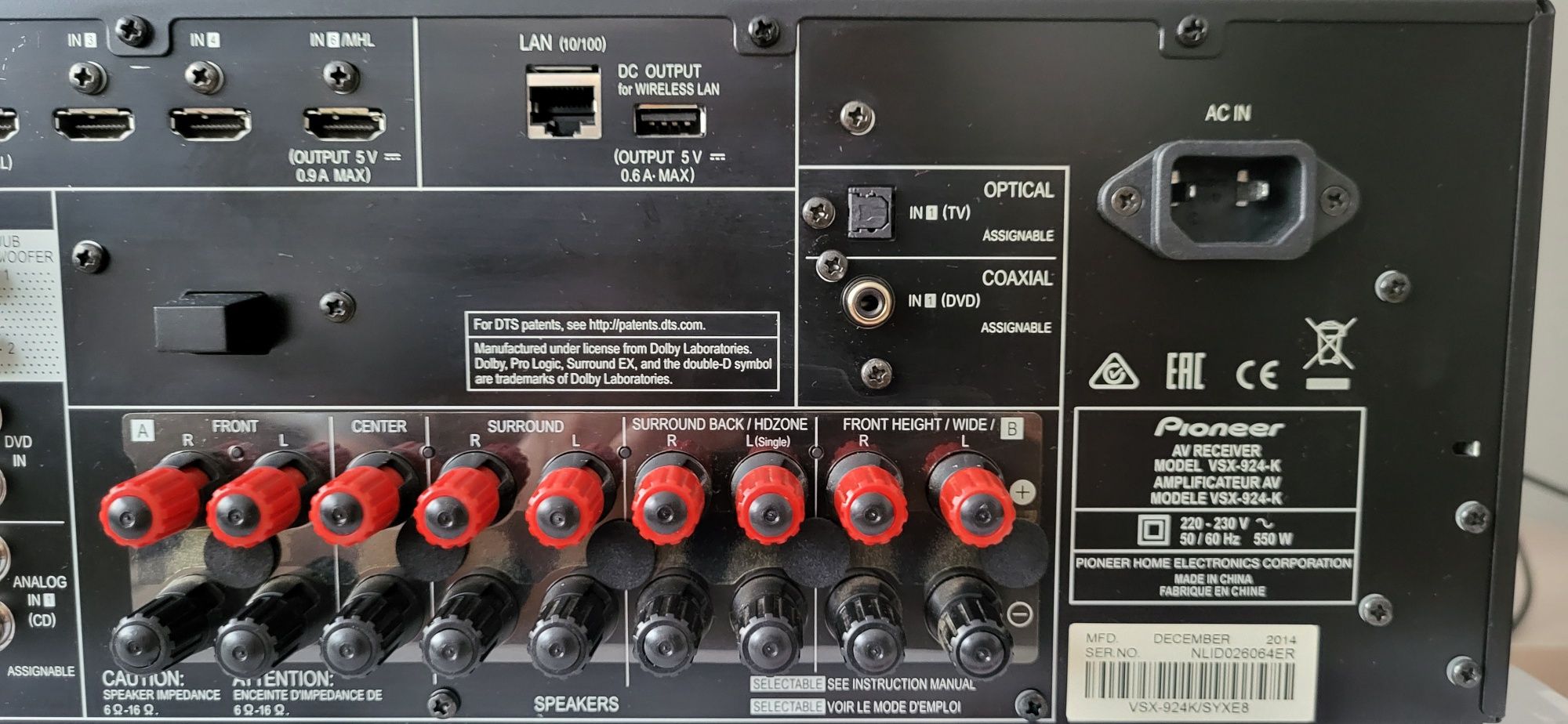 Amplituner Pioneer VSX-924-K 7.2 Bluetooth Internet Spotify Wifi