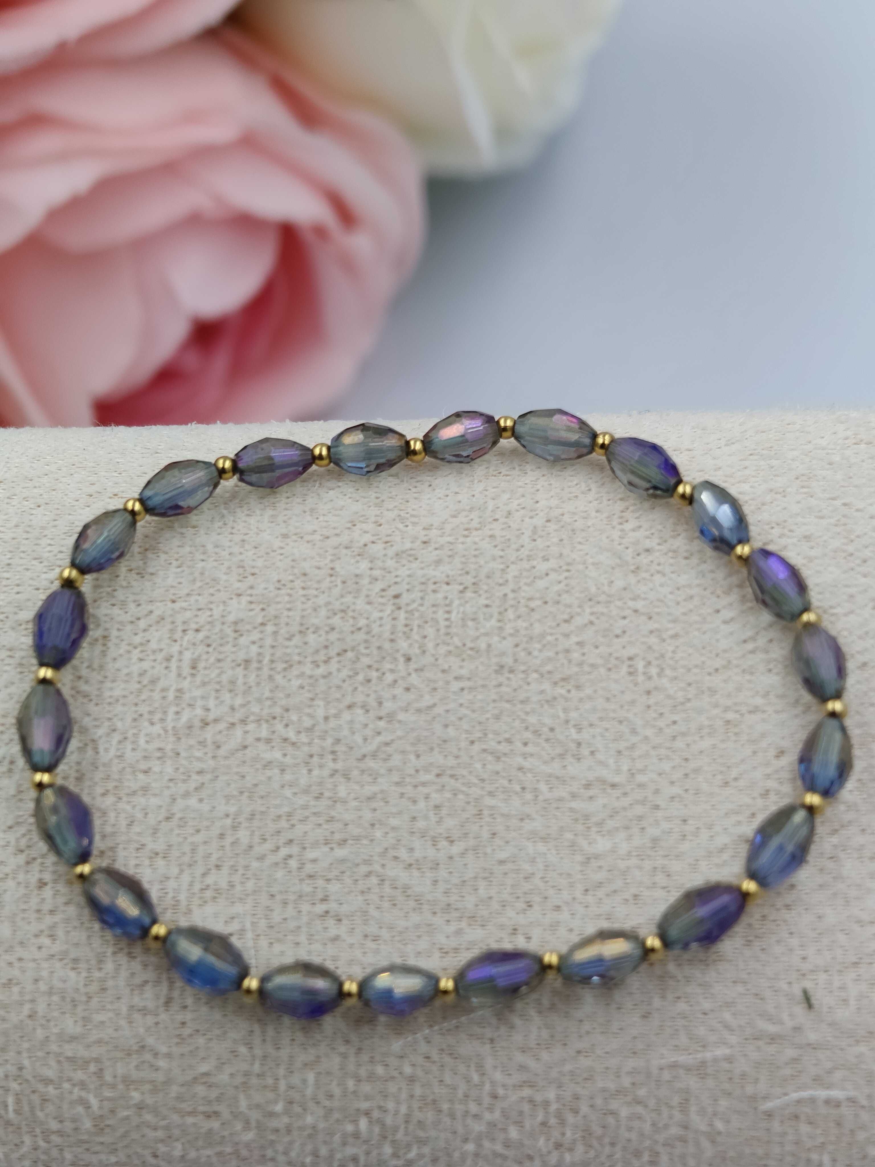 Blueberry bransoletka holo koraliki - STYLOWA SUPER