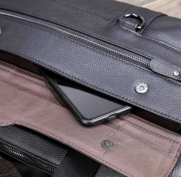 Якісна чоловіча шкіряна сумка -портфель для ноутбука, для документів