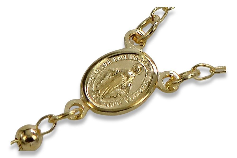Złoty różaniec 14k 585 łańcuszek włoski z żółtego złota rcc004y Wr