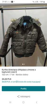 Kurtka chłopięca 7lat 122cm zimowa