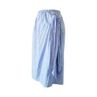 Niebieska biała spódnica kratka S M Chicaca ozdobne wiązania po bokach