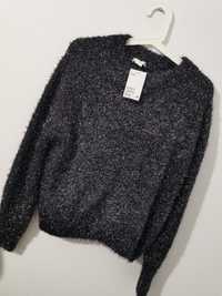 Granatowy mieniący sweter sweterek nowy h&m xs 34