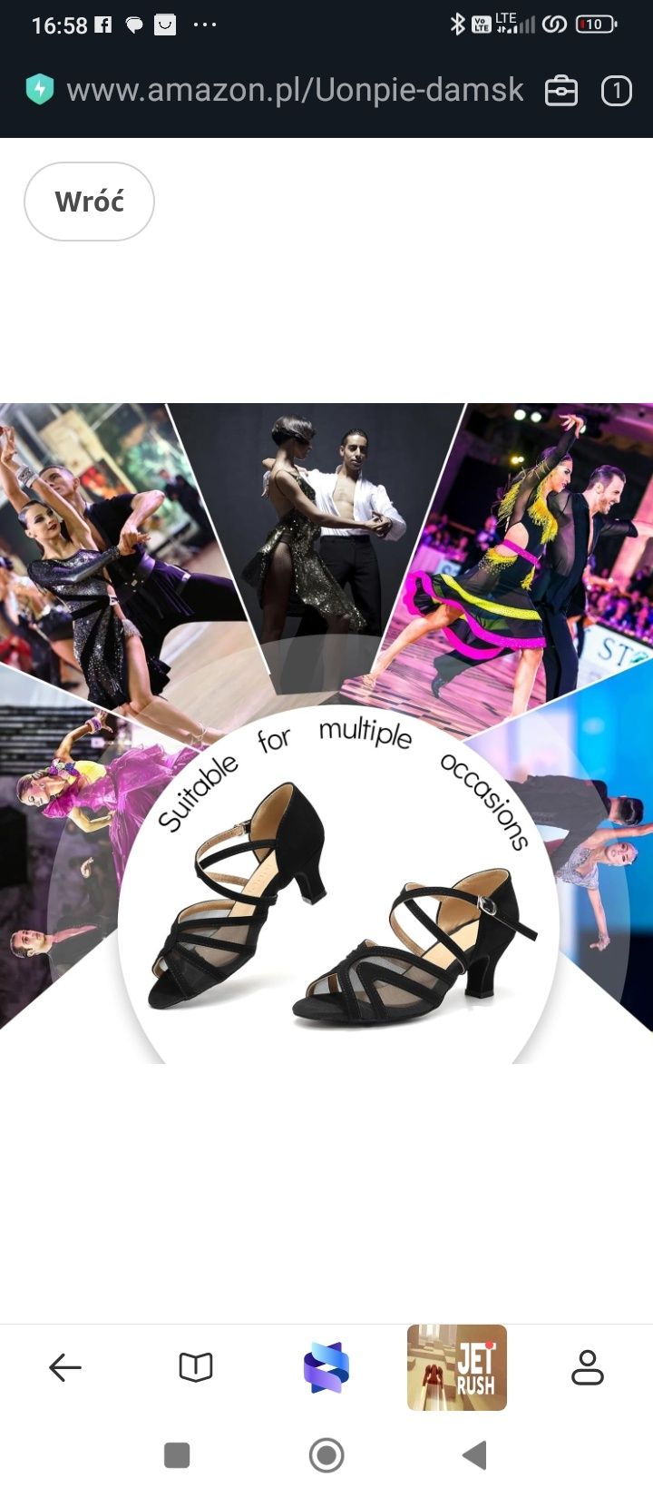 Damskie buty do tańca latynoamerykańskiego Uonpie, skórzane, wygodne,
