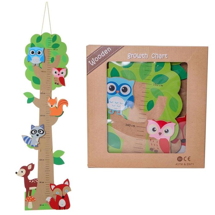 Drewniana miarka wzrostu pudełko,
