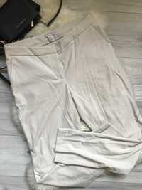 H&M spodnie wizytowe beżowe eleganckie z kieszeniami M L