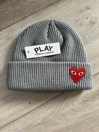 Szara Czapka zimowa Play Comme des Garcons CDG