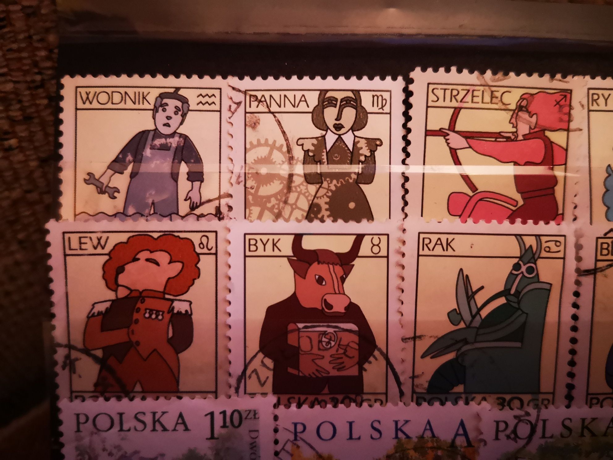Zestaw 22 znaczki pocztowe polskie, dworki w Polsce, znaki zodiaku