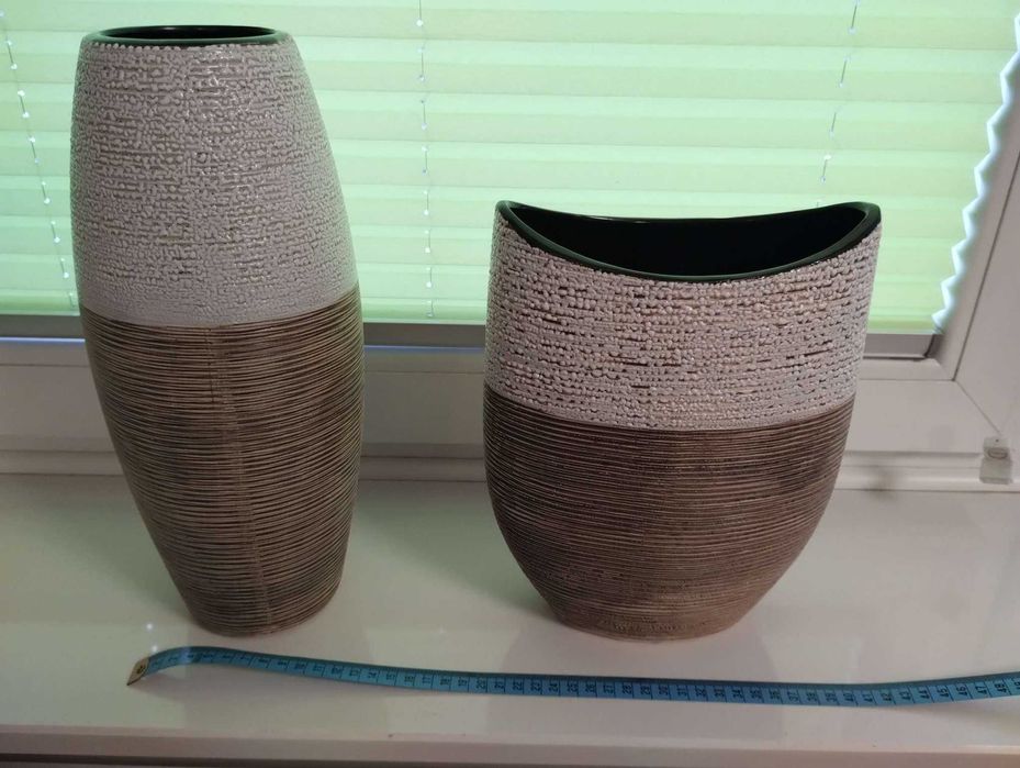 Wazon home&you kolekcja Snowy brązowo-białe duże (wysoki)