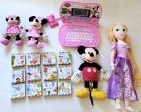 Conjunto Brinquedos Peluches Computador Livros Disney