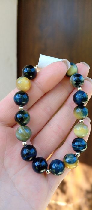 Браслет з натурального каміння. Оберіг. Тигрове око